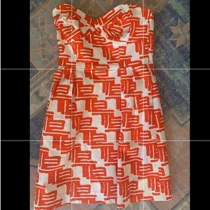 Orange and white dress